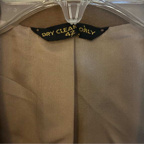 Vintage Tan Suede-Look Blazer Men’s Size 42 Classic Patch Pocket Jacket - Picture 9 of 12